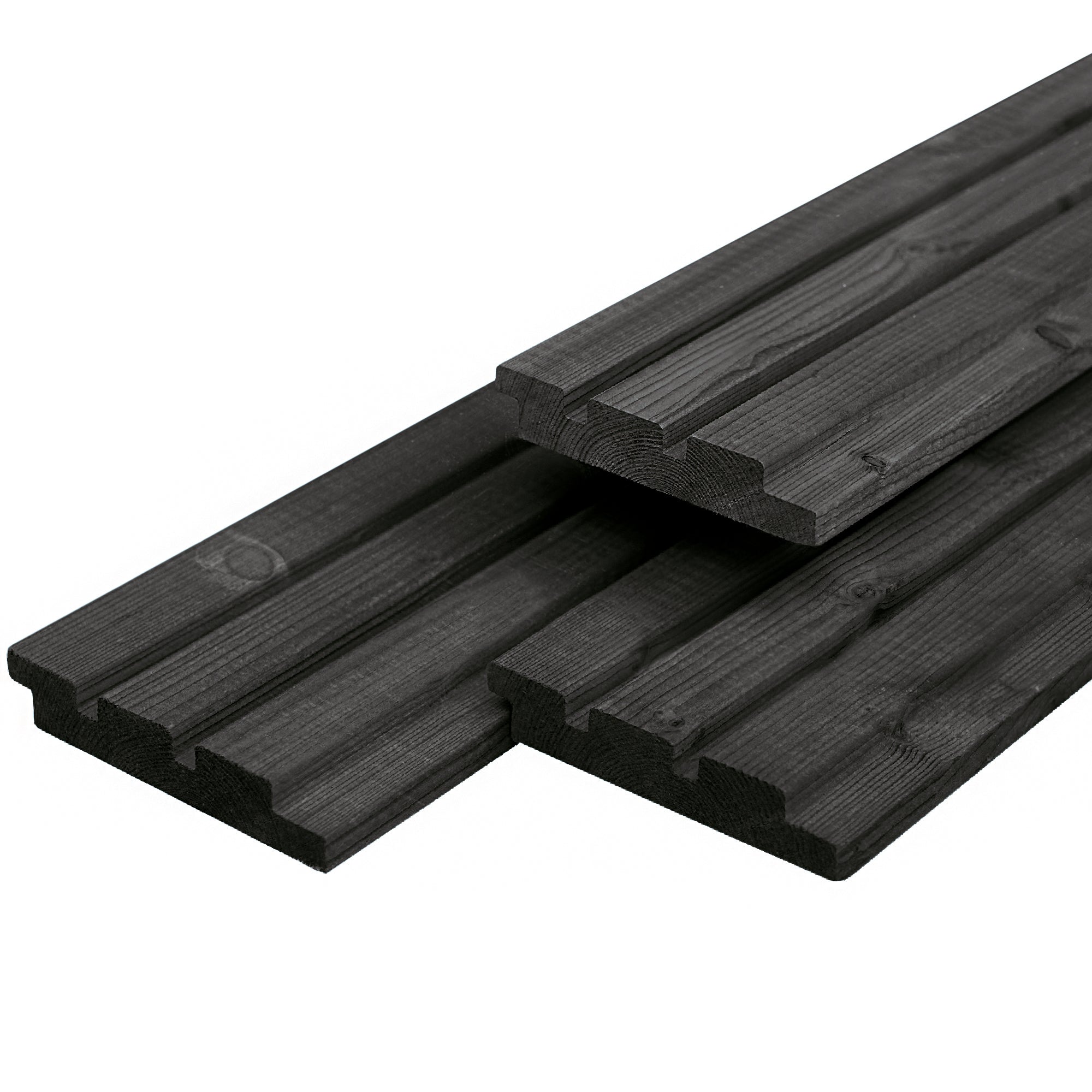 Douglas Plank Triple Profiel Geschaafd 2,2 x 14,5 cm - Zwart