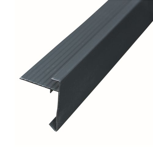 Aluminium daktrim recht 4,5 x 4,5 x 250 cm - Zwart
