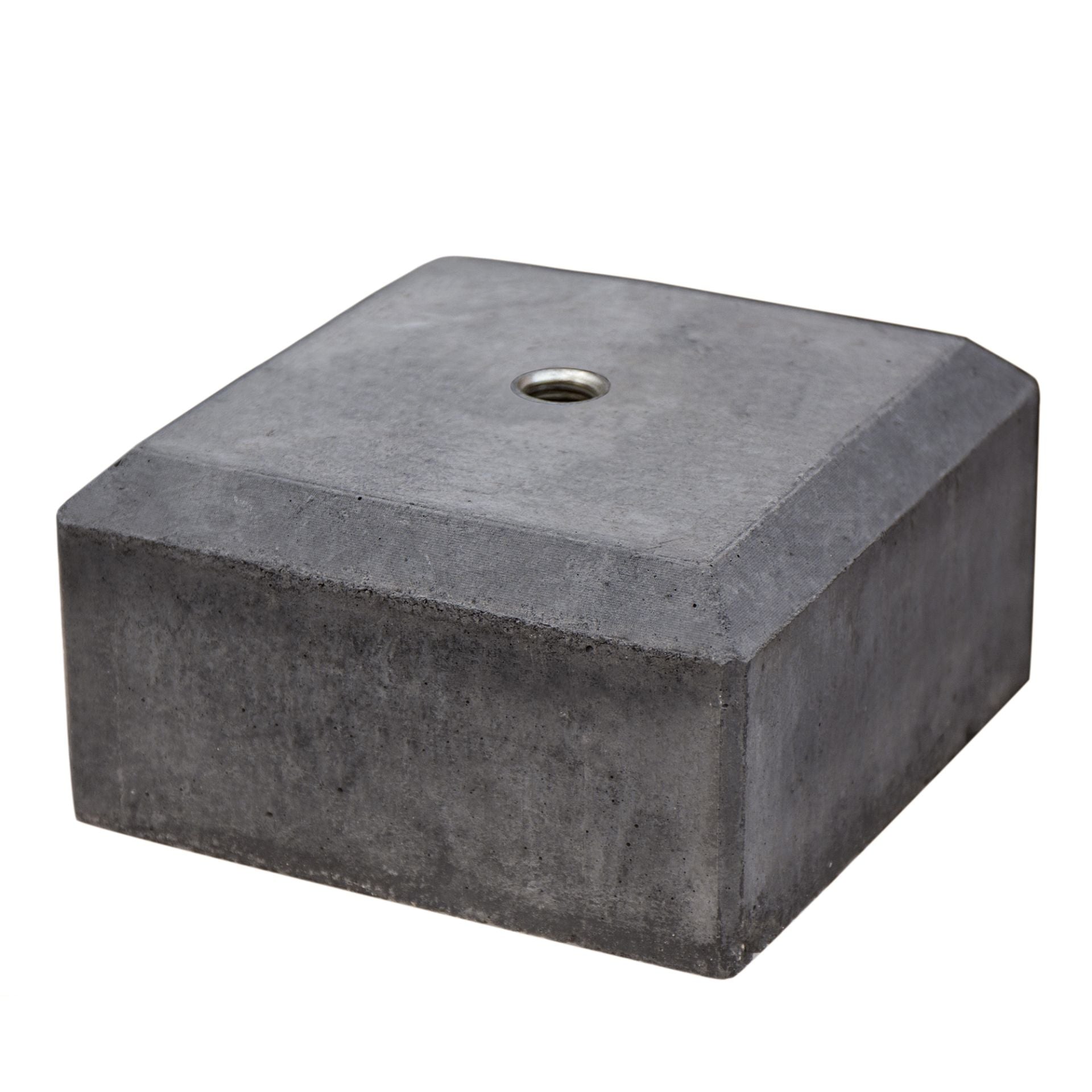 Berton betonpoer antraciet 18 x 18 x 10 cm met M20-bus half model