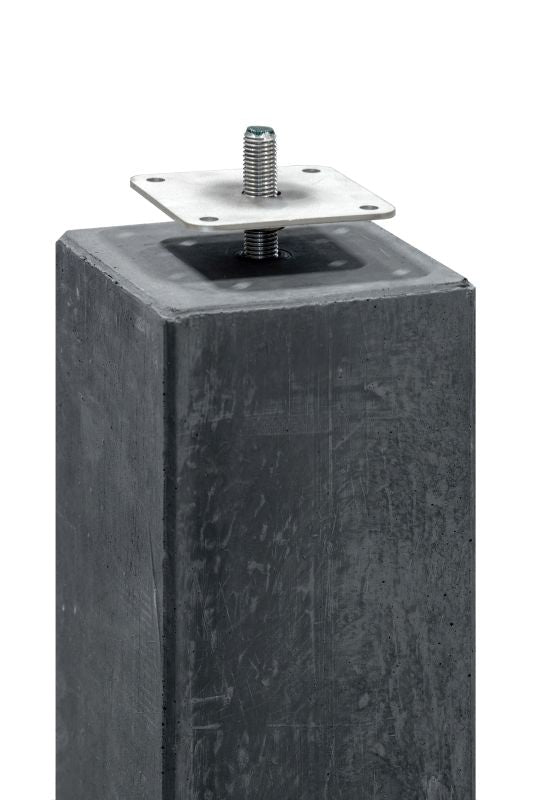 Berton betonpoer antraciet 14 x 14 x 60 cm met M16-bus en kleine vellingkant