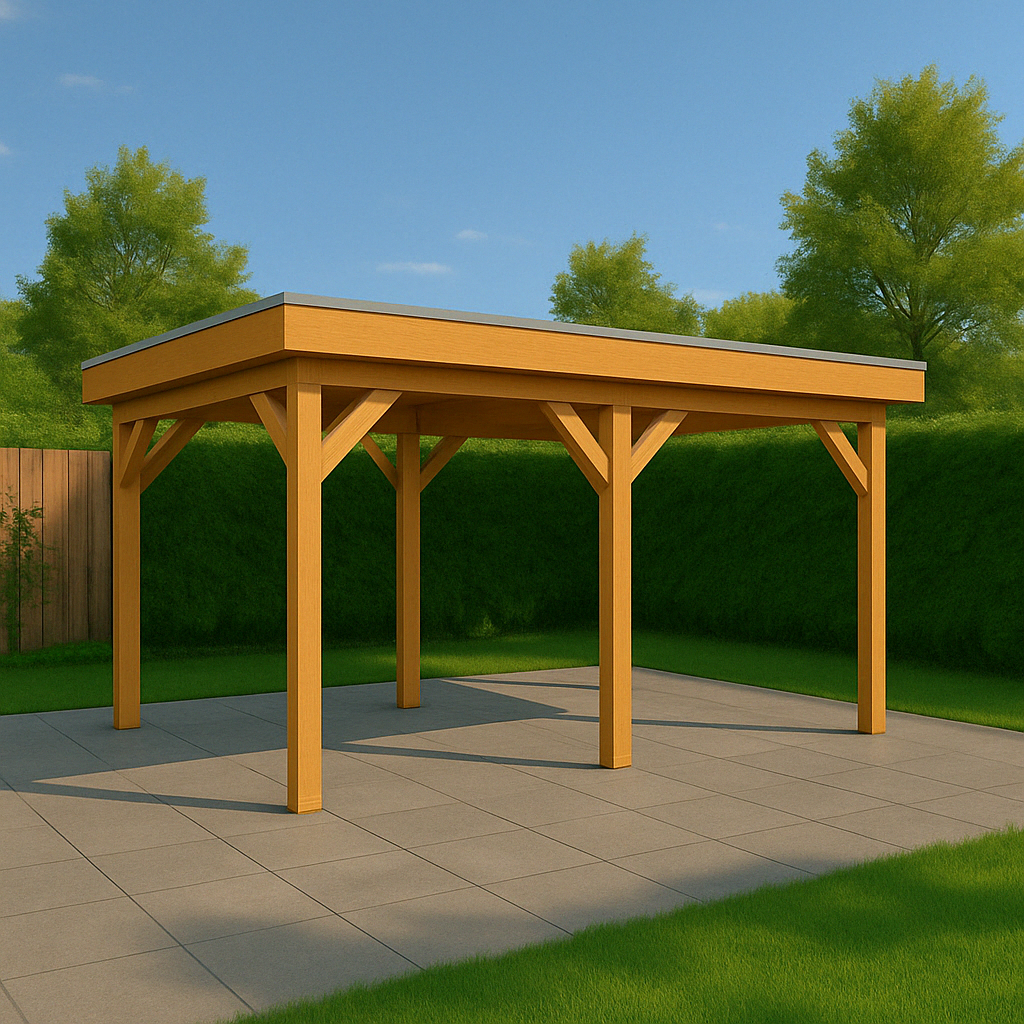 Douglas overkapping zonder wanden 500 x 300 cm