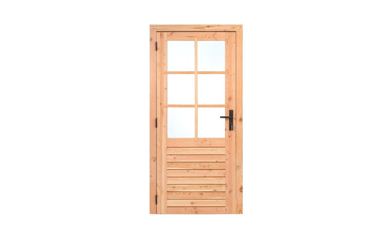 Enkele Douglas deur met glas voor tuinhuis of overkapping