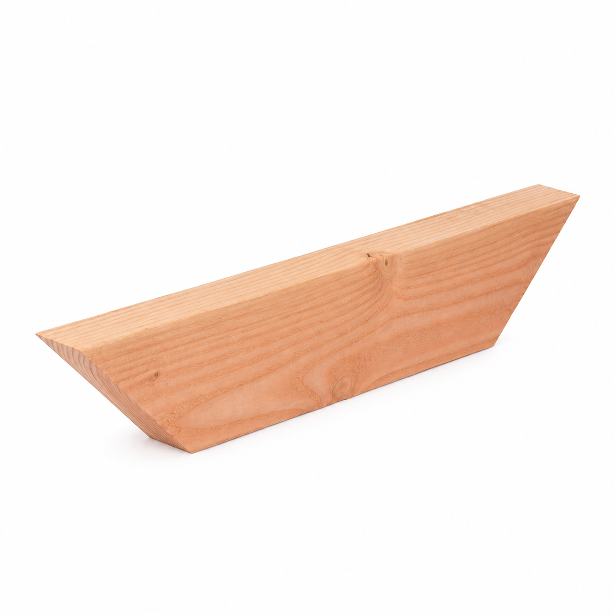 Douglas schoor geschaafd 4,5 x 16 x 70 cm, met twee verstekzagen van 45° volgens het productvoorbeeld, op een witte achtergrond.